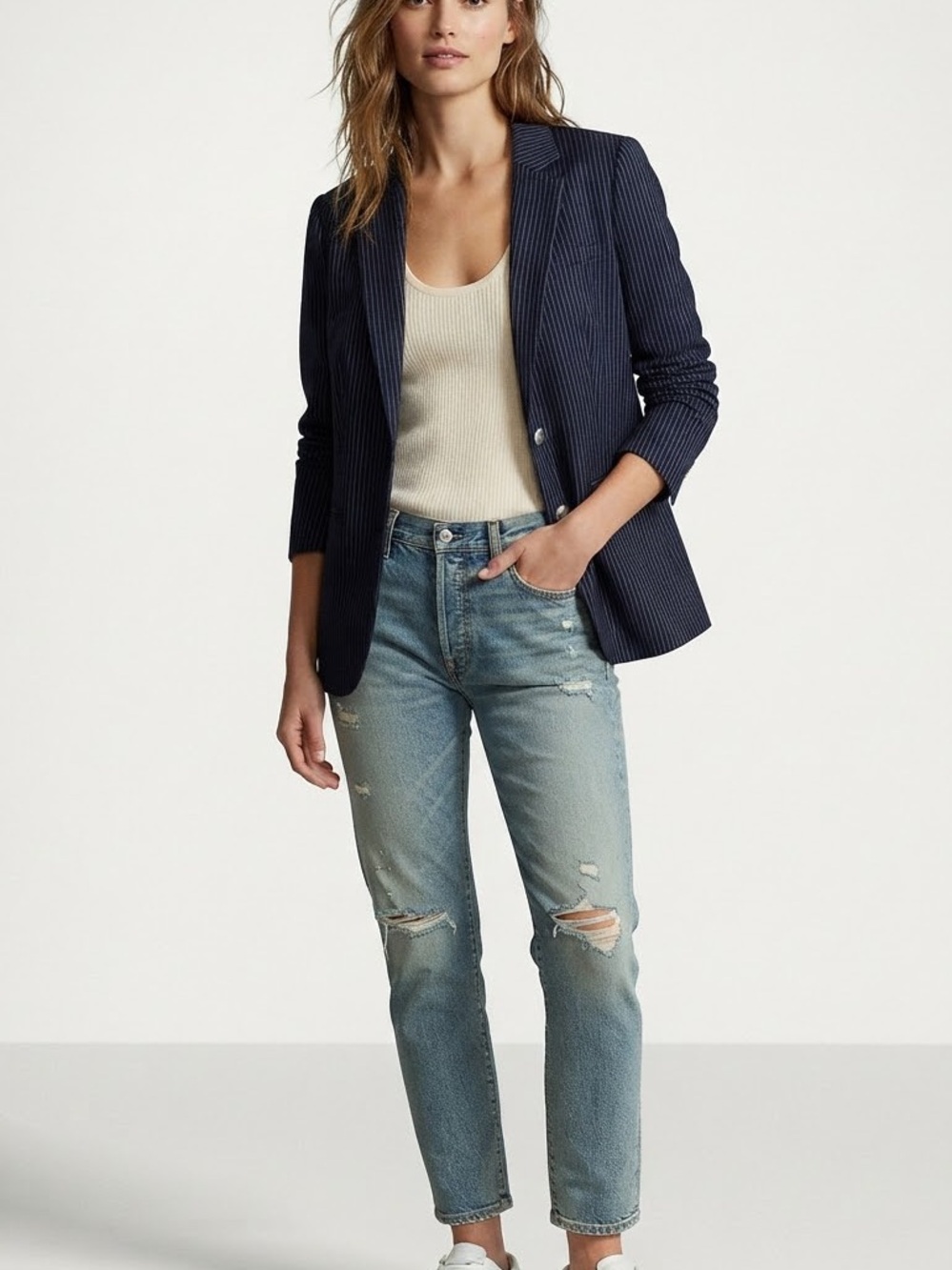 Lauren Ralph Lauren Navy Pinstripe Blazer
Size M